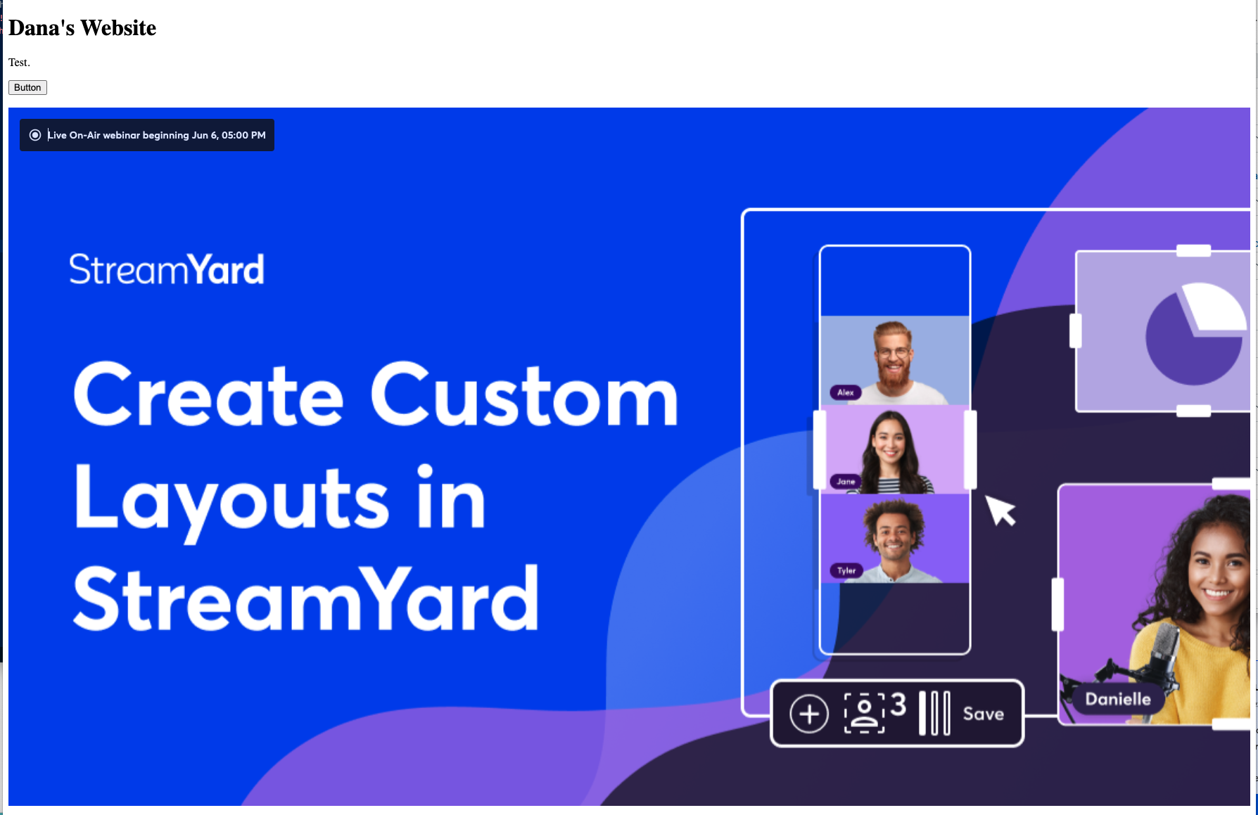 Stream to your own website with StreamYard On-Air