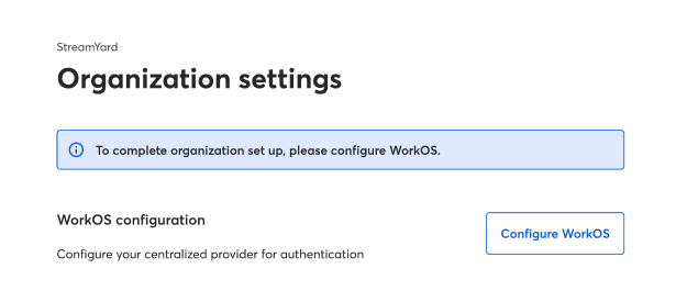 Definição das configurações de SSO da organização