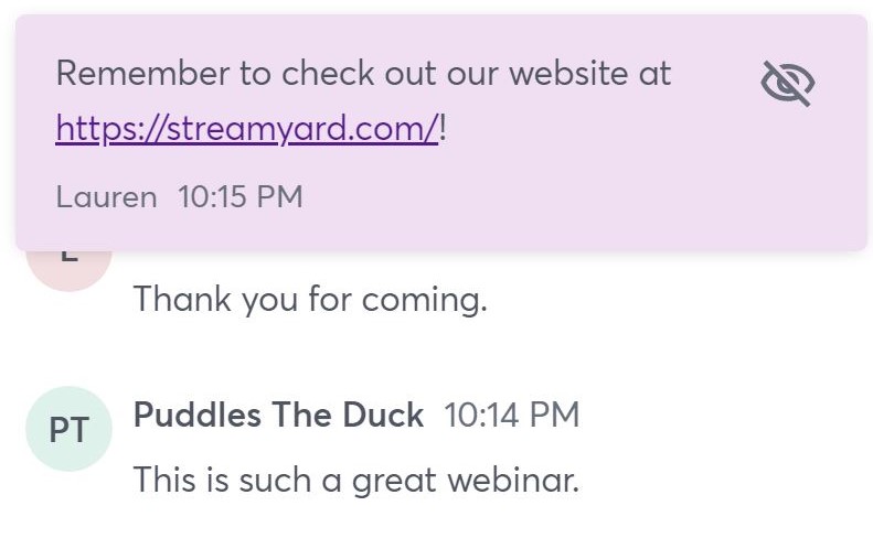 pinned chat on watch page.JPG