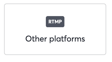 StreamYard: tile Other platforms (RTMP)