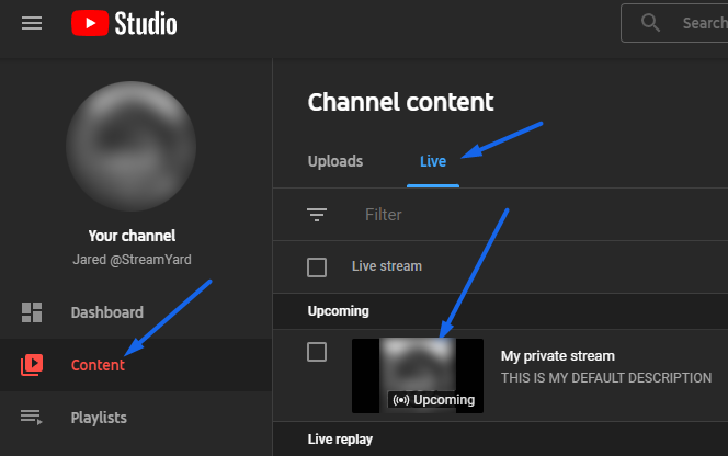 How do I Stream Privately to YouTube StreamYard Help Center