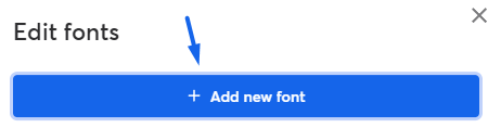 Screenshot of add new font