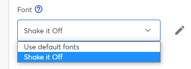 Screenshot of font selector