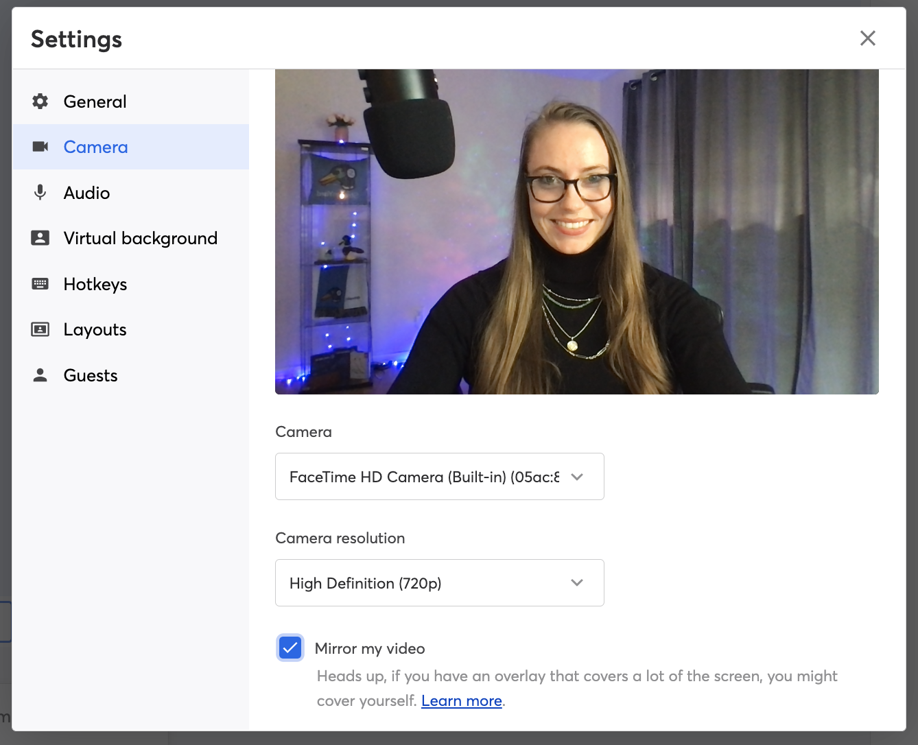 Can I Mirror My Camera in StreamYard? StreamYard Help Center